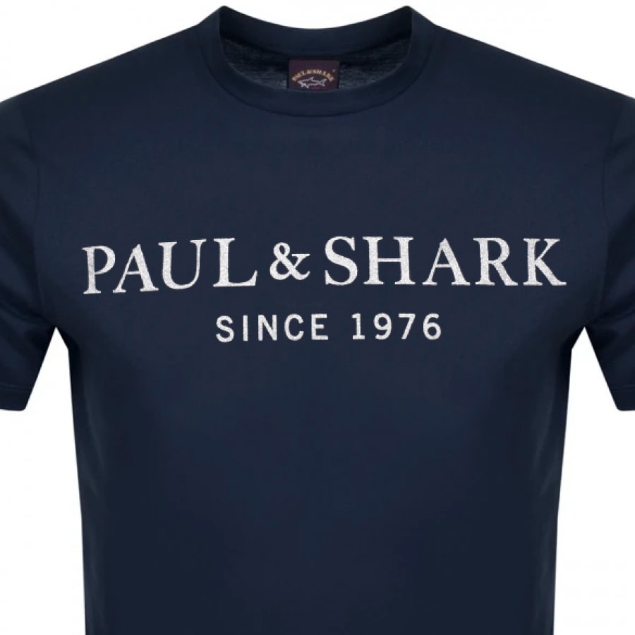 Alternative Image for ProductPaul And Shark Short Sleeve Logo T Shirt Navy2